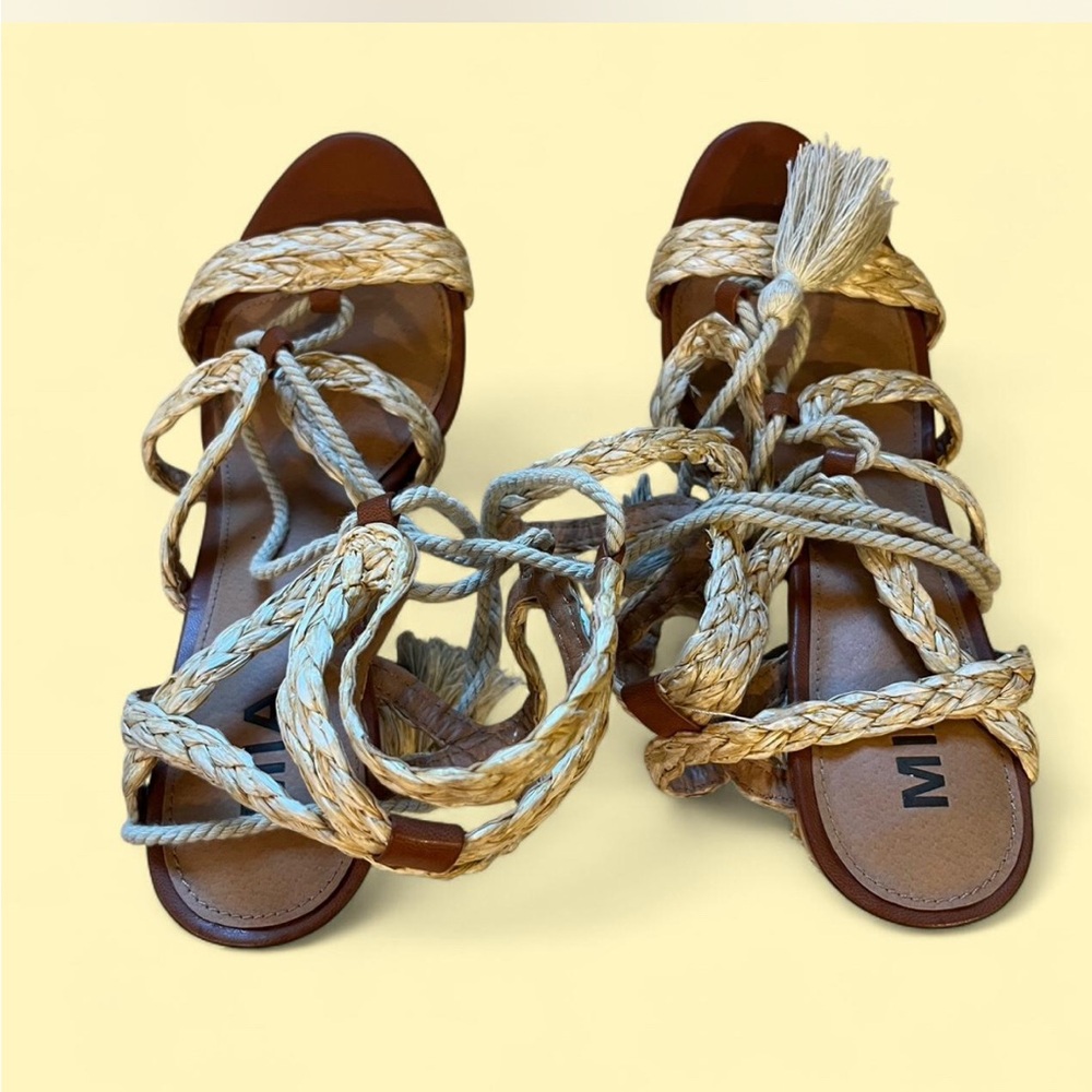 MIA Tan Braided Espadrille Sandals